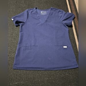 Figs Navy Blue V-Neck Scrub Top M